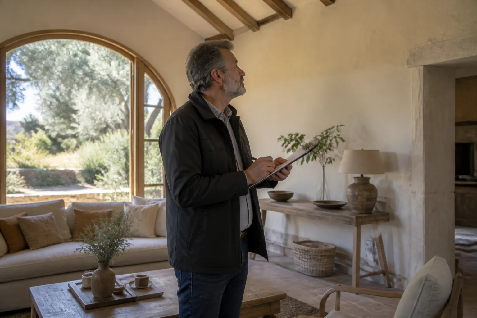 Expert examinant un logement, Oraison