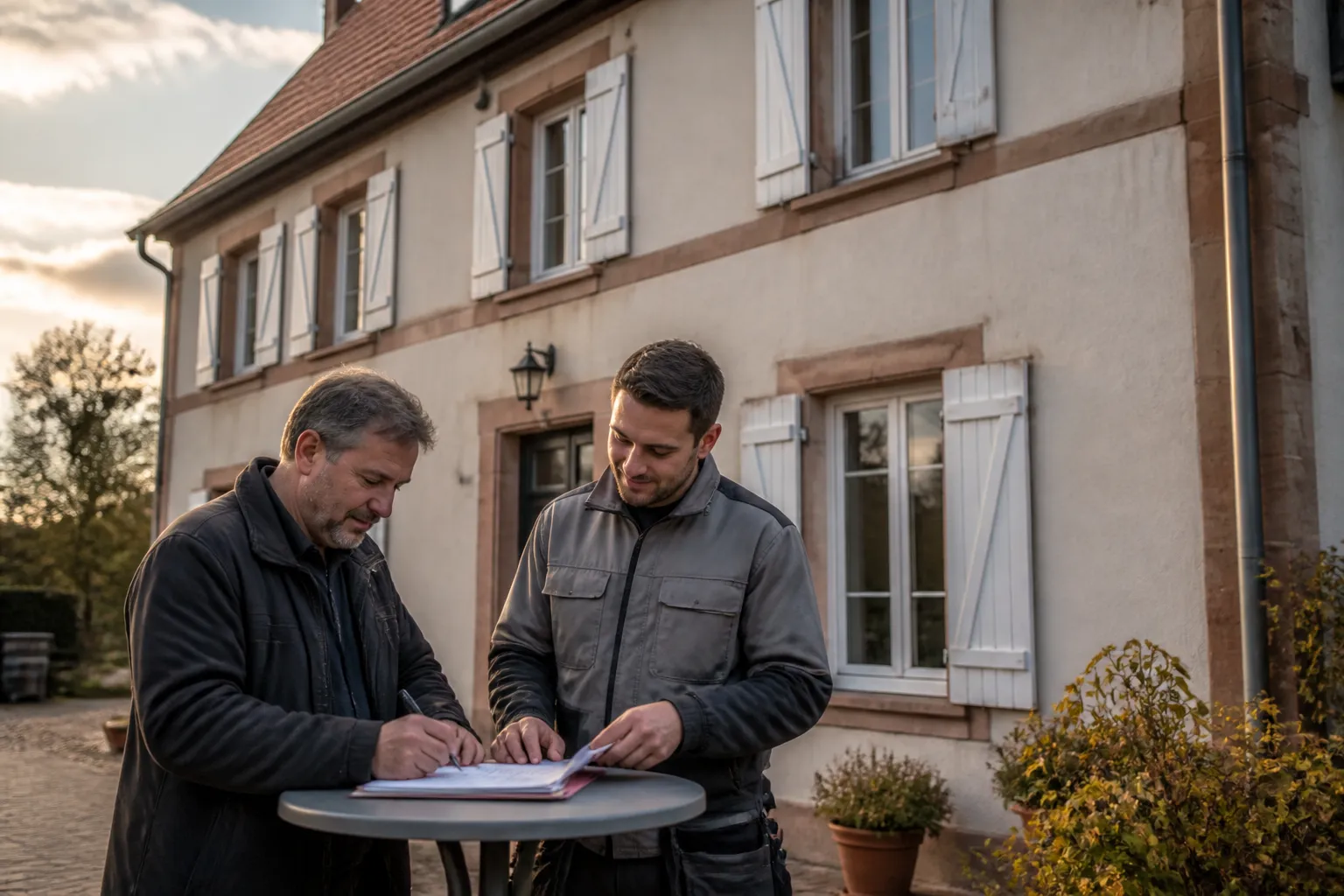 Reception de travaux avec un artisan, Sedan