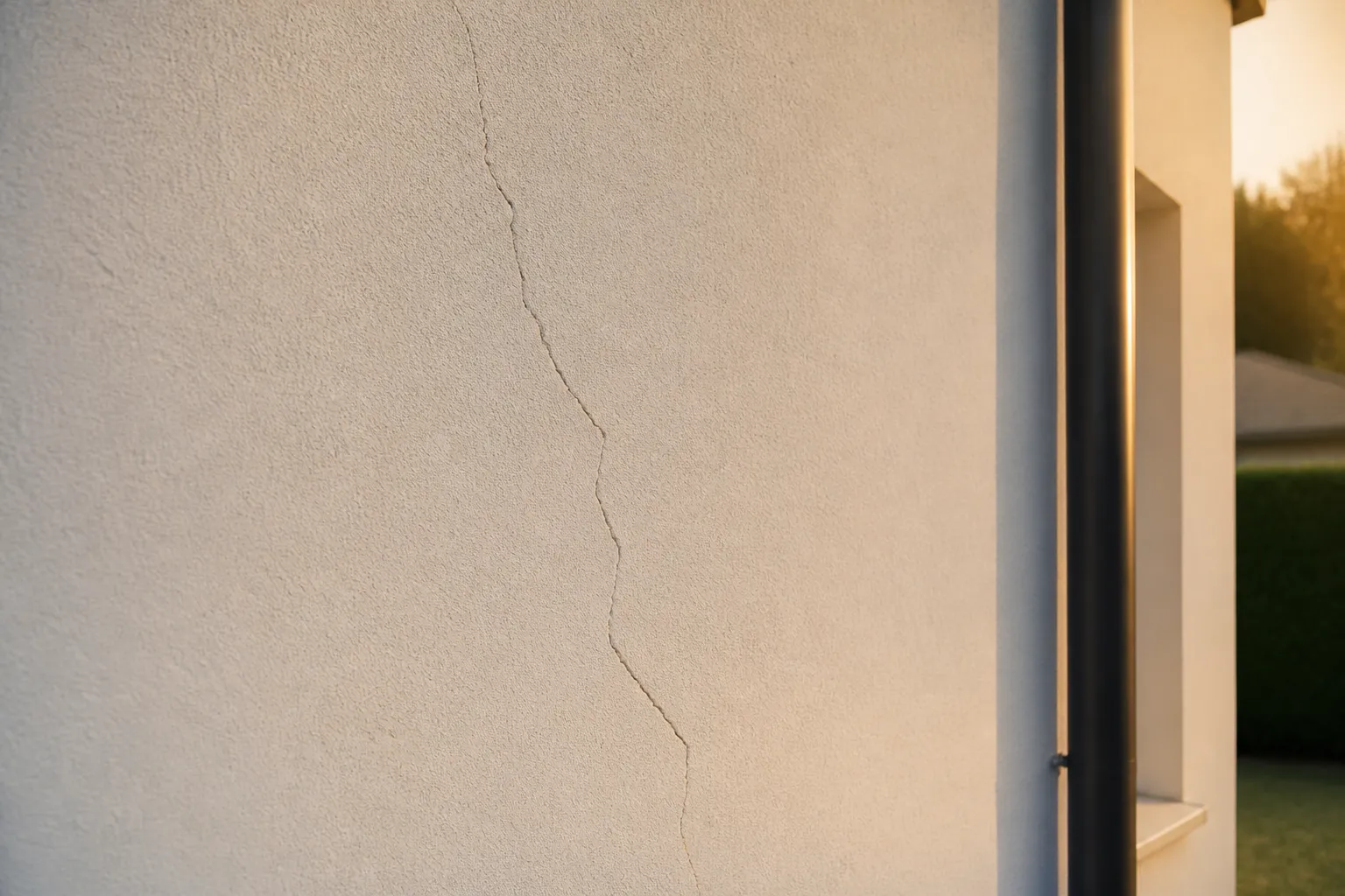 Fissure structurelle sur un mur de maison recente