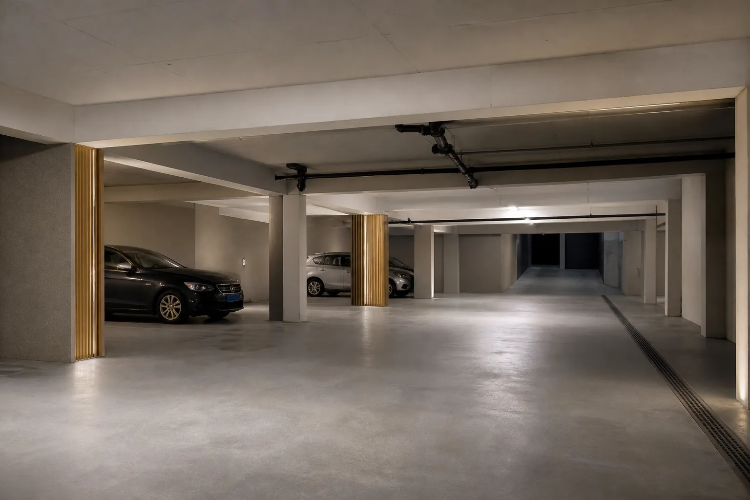 Parking souterrain d une residence neuve
